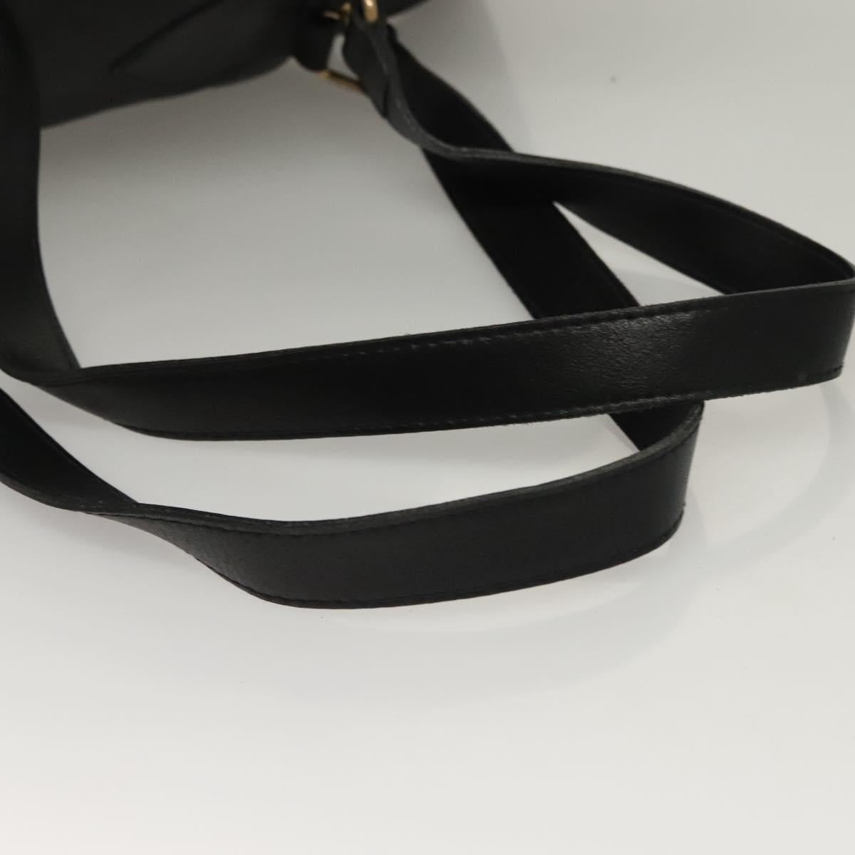 Gianni Versace Backpack Leather Black Gold Auth am8724