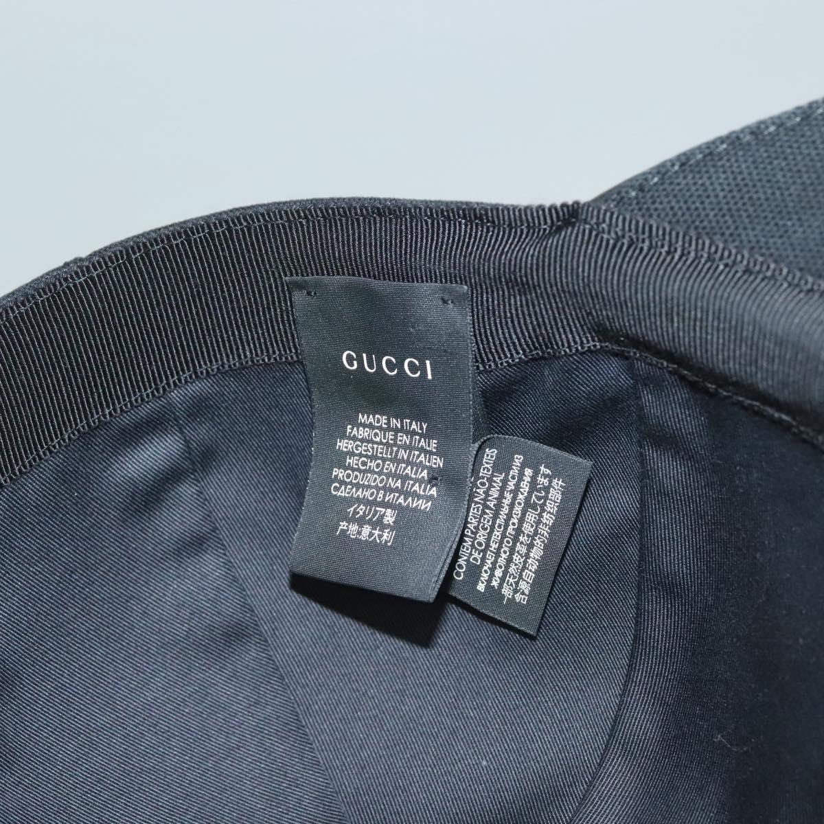 GUCCI Web Sherry Line Cap Canvas L Black Red Green Auth am8766