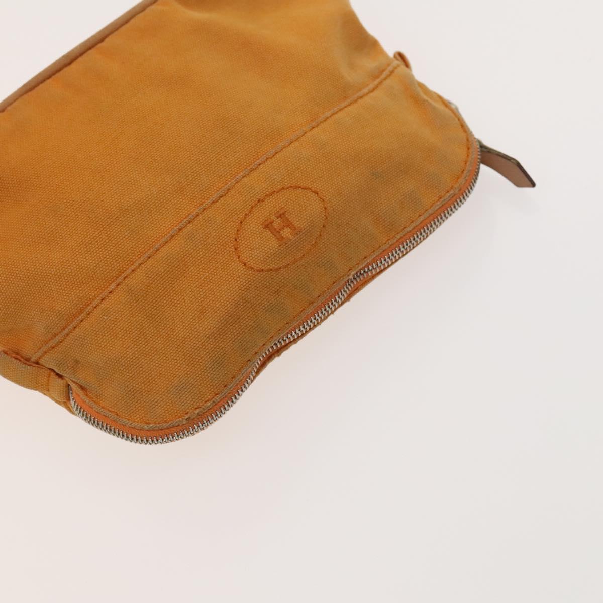 GUCCI Hermes Fendi Canvas Pouch Canvas Metal 3Set Beige Orange gold Auth am8795