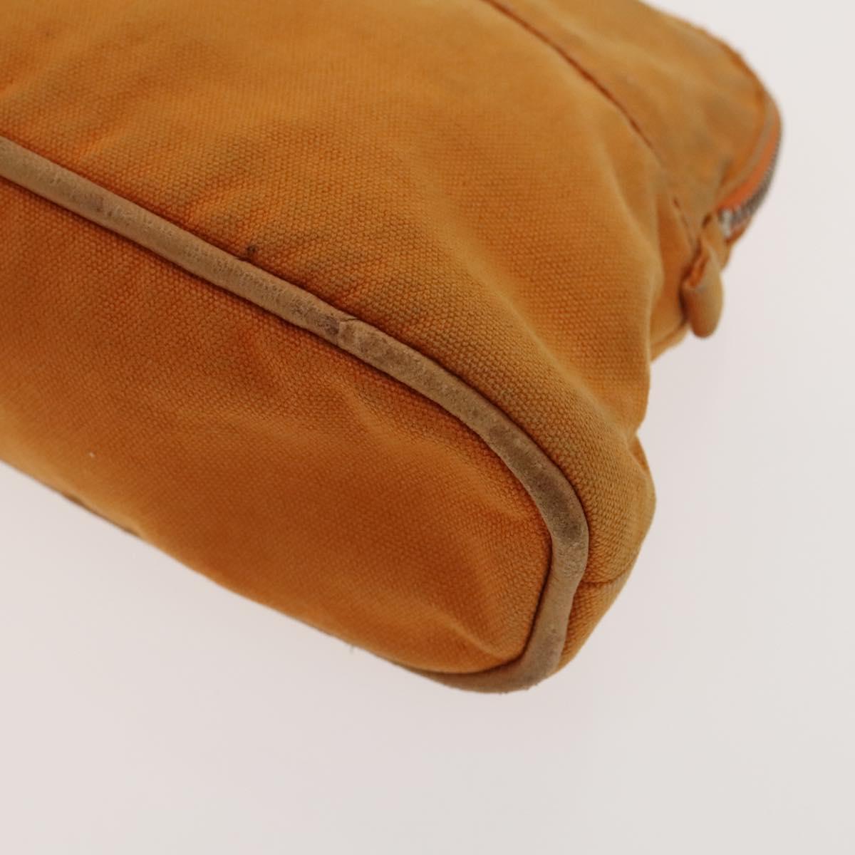 GUCCI Hermes Fendi Canvas Pouch Canvas Metal 3Set Beige Orange gold Auth am8795