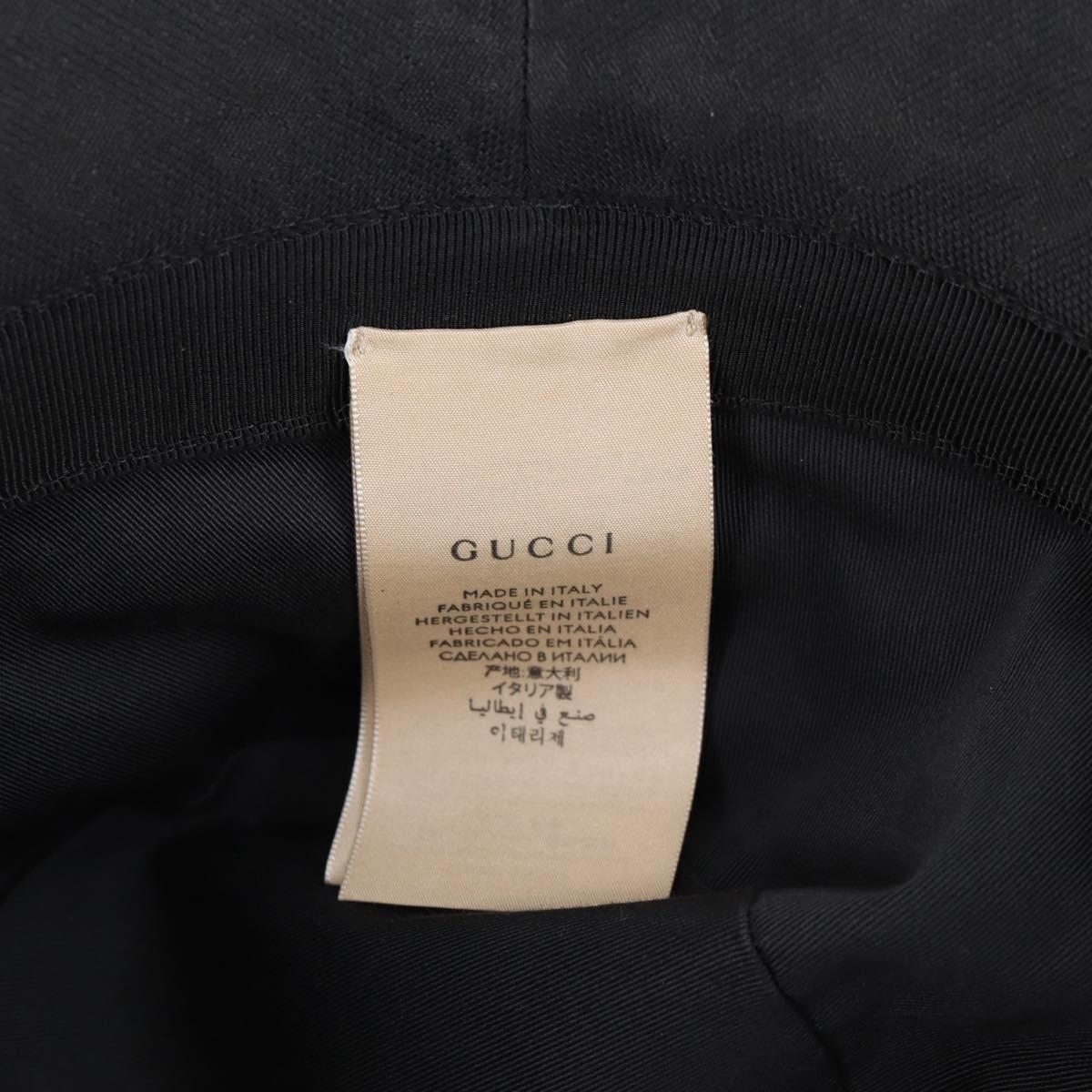 GUCCI GG Canvas Bucket Hat Black 576587 Auth am8805V