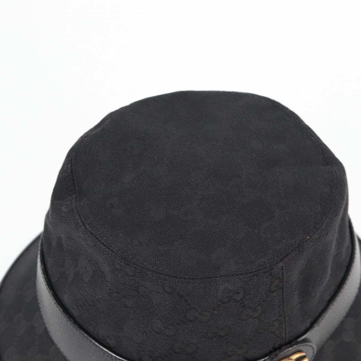 GUCCI GG Canvas Bucket Hat Black 576587 Auth am8805V
