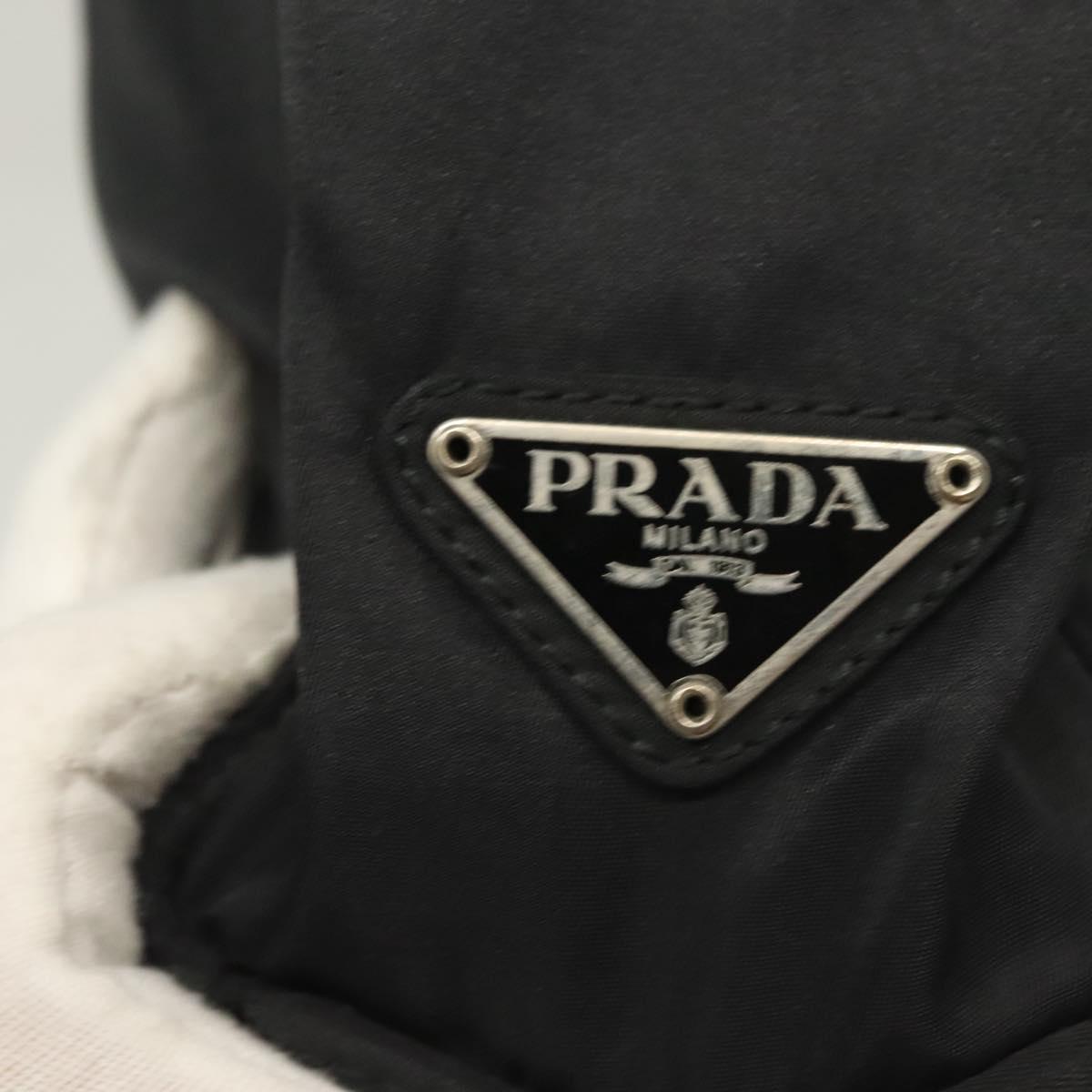 PRADA Hand Bag Nylon Black Clear Auth am8816