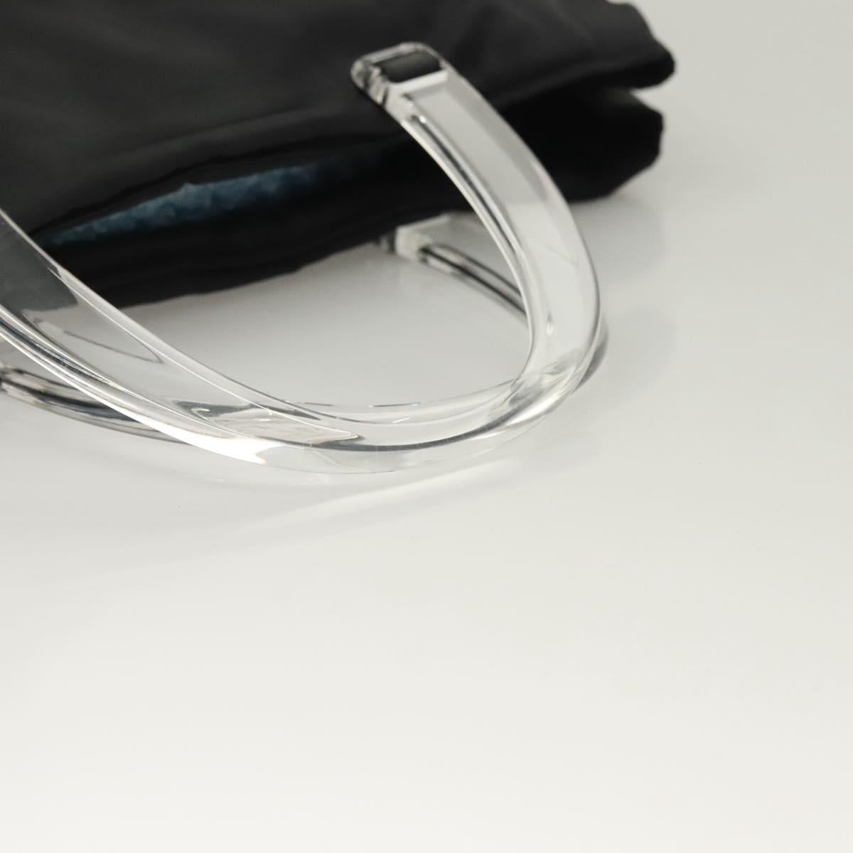 PRADA Hand Bag Nylon Black Clear Auth am8816