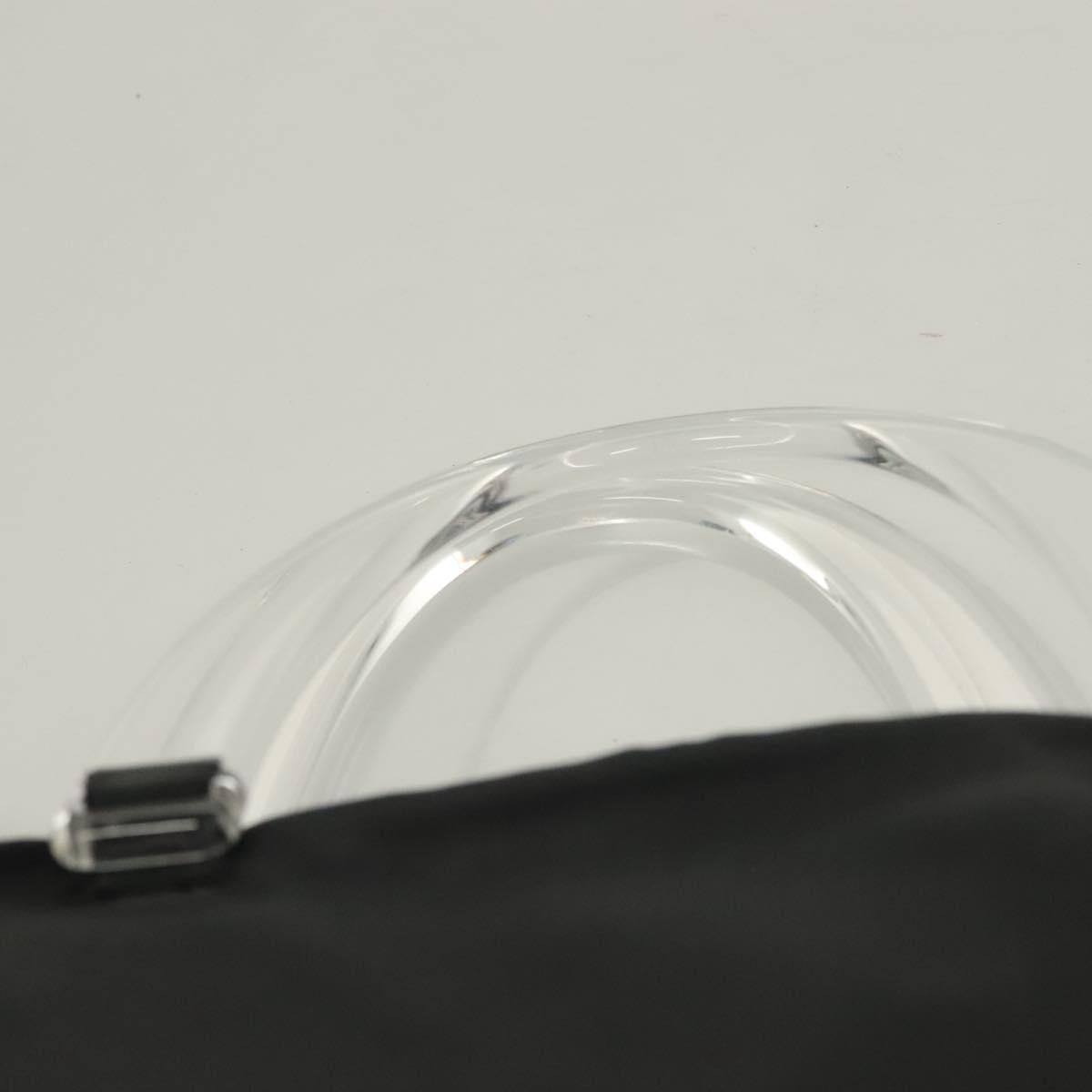 PRADA Hand Bag Nylon Black Clear Auth am8816