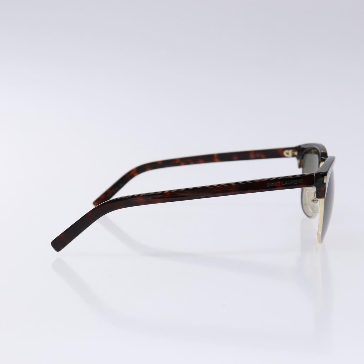 SAINT LAURENT Sunglasses Plastic Brown Auth am8841