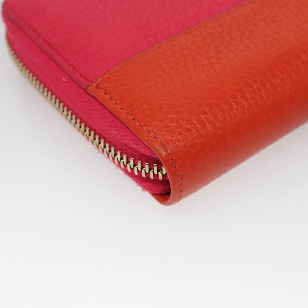 GUCCI Bamboo Long Wallet Leather Pink Gold 307984 Auth am8849