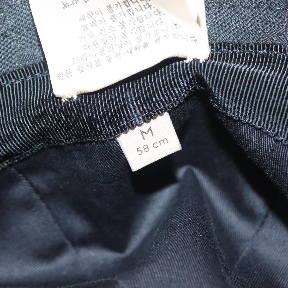 GUCCI GG Canvas Sherry Line Web Bucket Hat Hat Black 722377 Auth am8853V