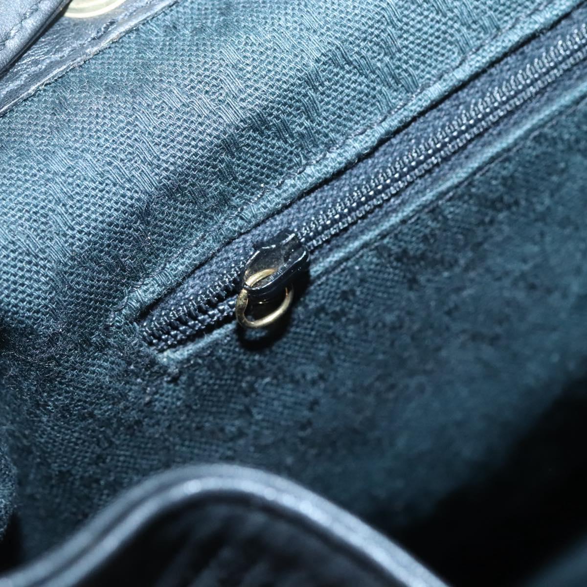GUCCI Bamboo Backpack Leather Black Gold 008 2058 0016 Auth am8855