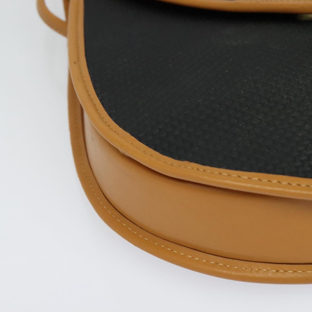 SAINT LAURENT Shoulder Bag Leather Black Gold Auth am8872