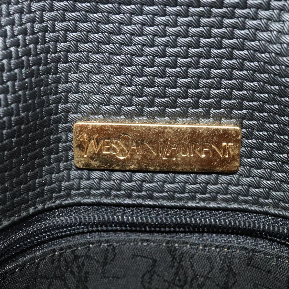 SAINT LAURENT Shoulder Bag Leather Black Gold Auth am8872