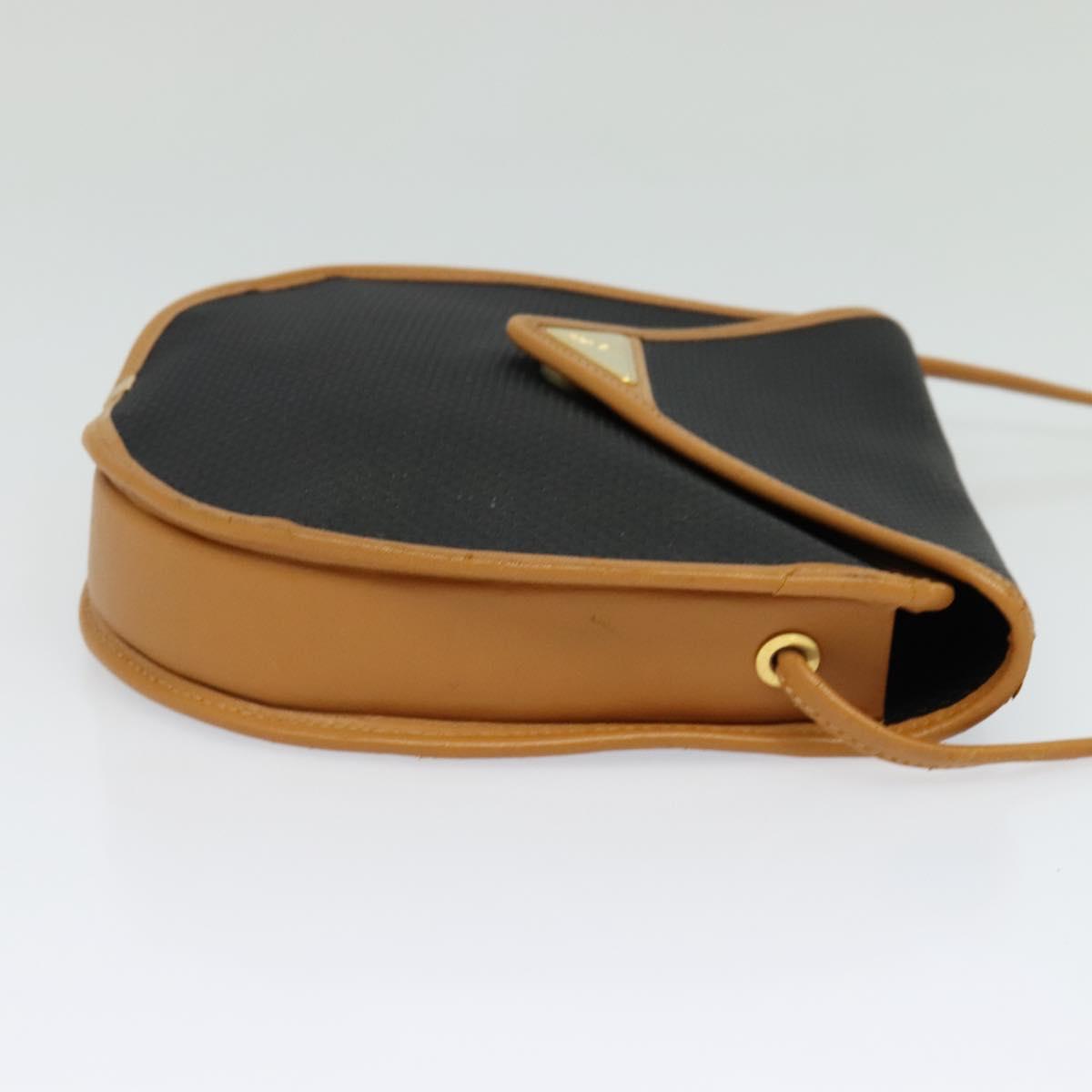 SAINT LAURENT Shoulder Bag Leather Black Gold Auth am8872