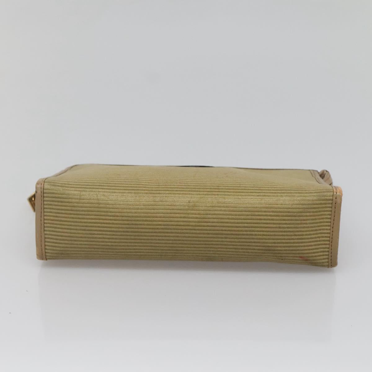 SAINT LAURENT Clutch Bag 2Set Beige Brown gold Auth am8873
