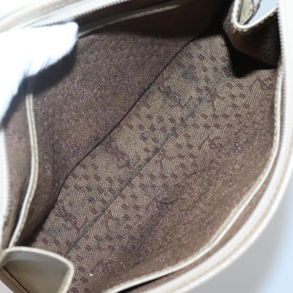 SAINT LAURENT Clutch Bag 2Set Beige Brown gold Auth am8873