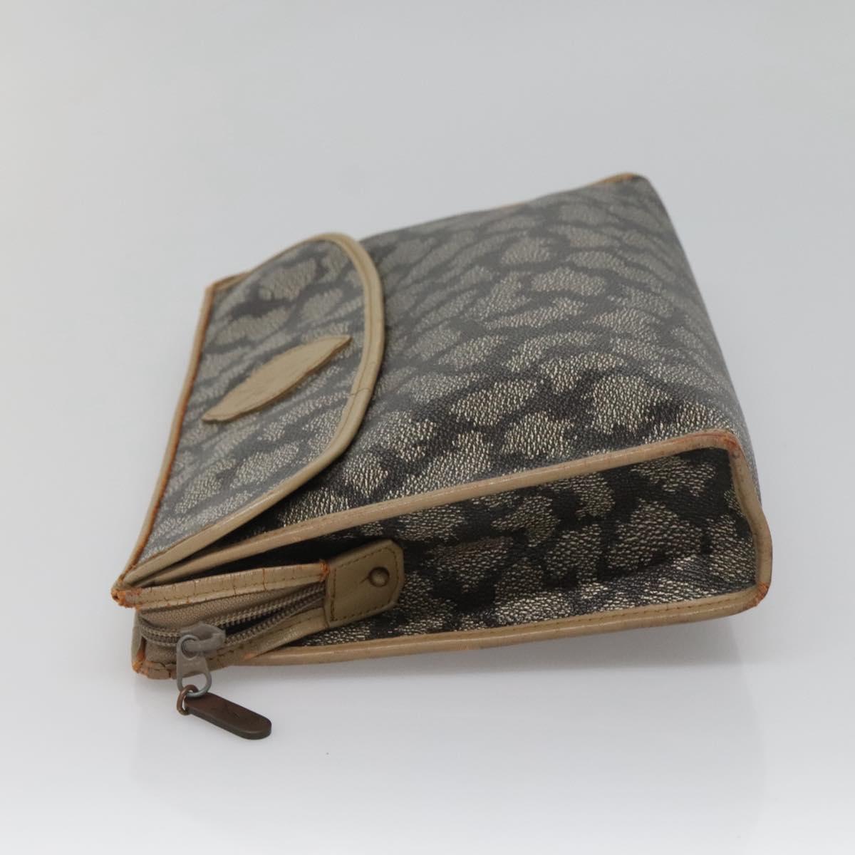 SAINT LAURENT Clutch Bag 2Set Beige Brown gold Auth am8873
