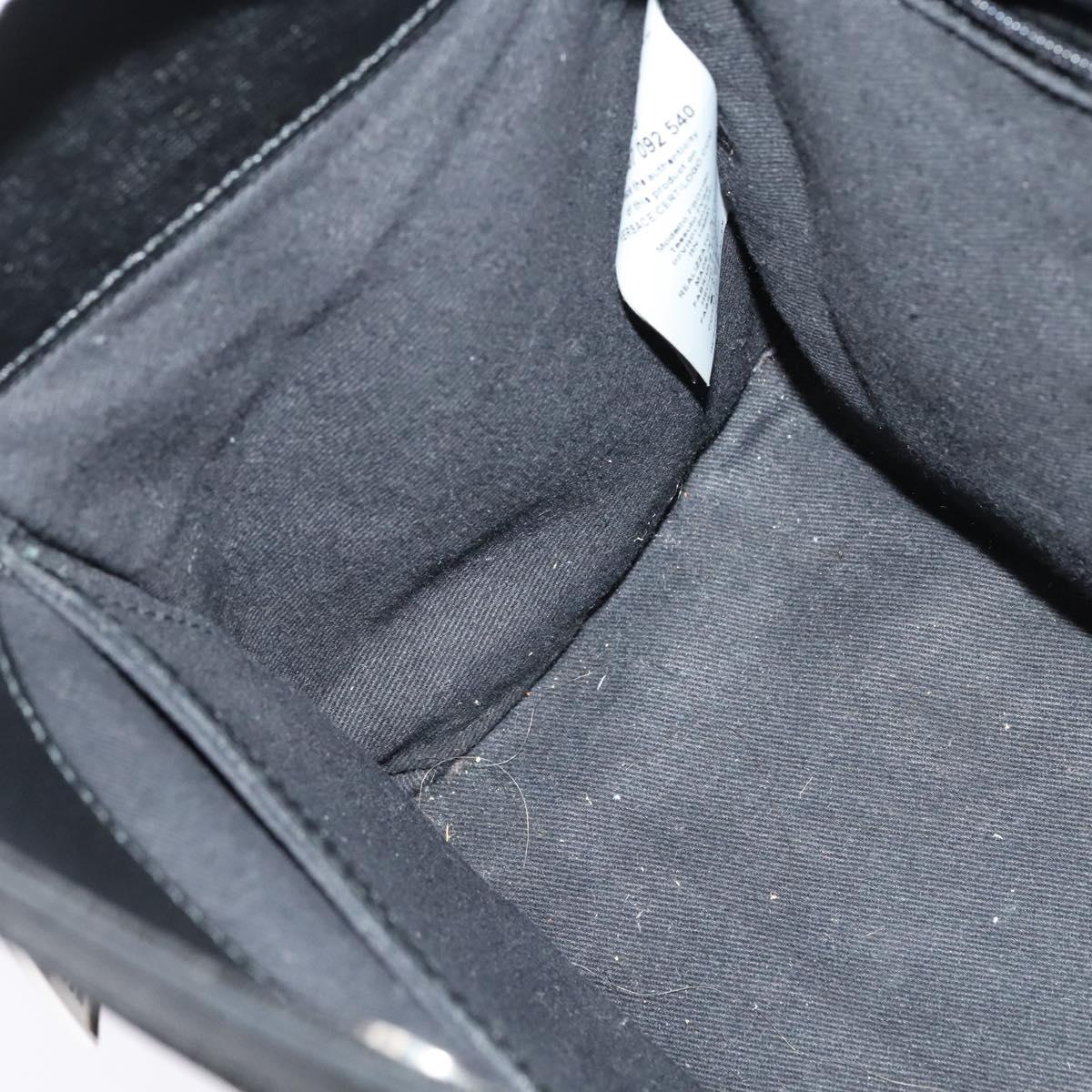 VERSACE Hand Bag Leather Black Silver Auth am8883