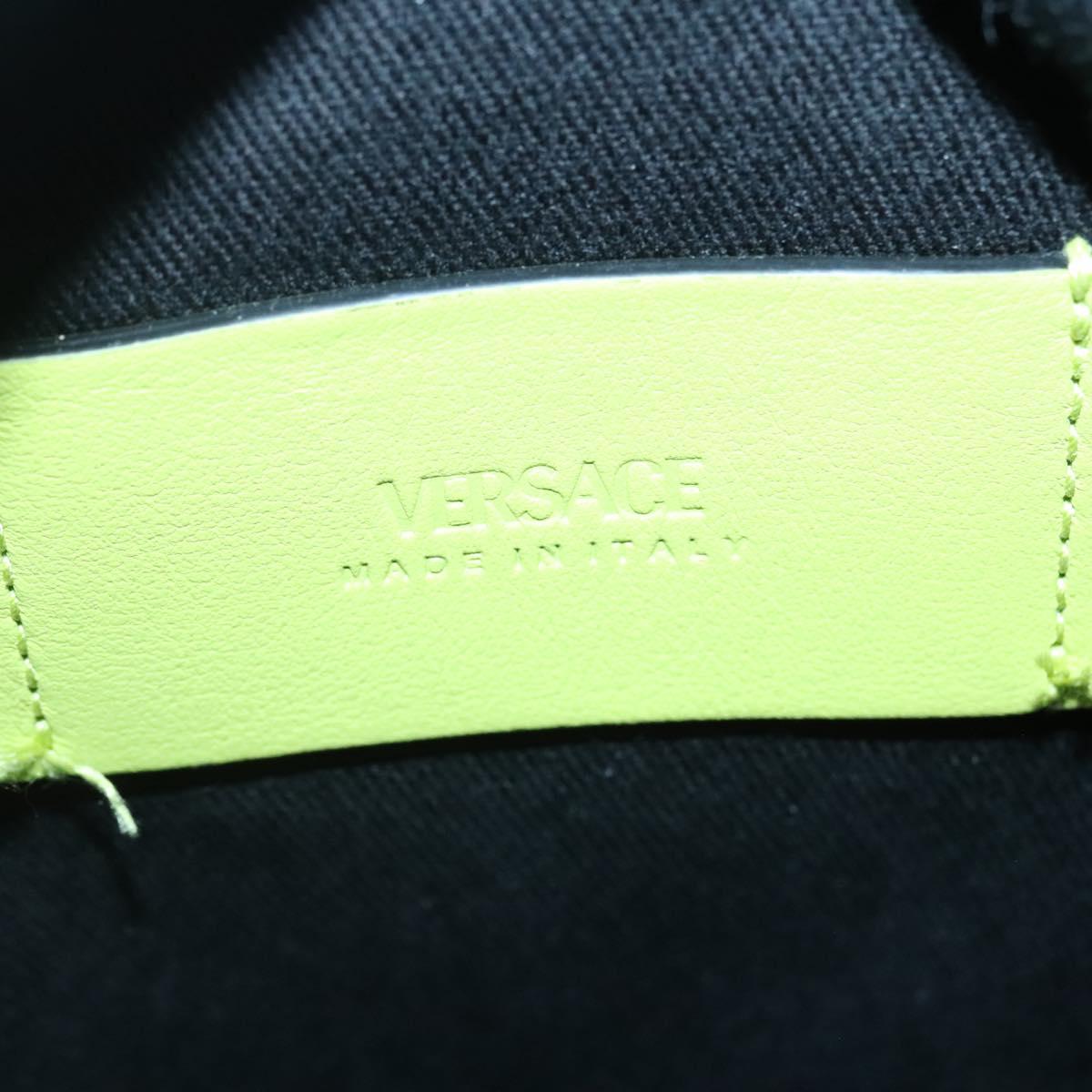 VERSACE Shoulder Bag Leather LIme Green Gold Auth am8884