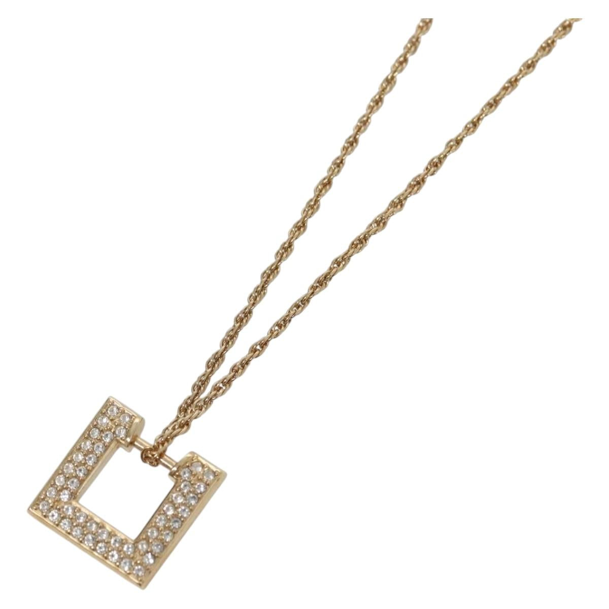 Christian Dior 6 Change Earring Necklace Metal Gold Auth am8887