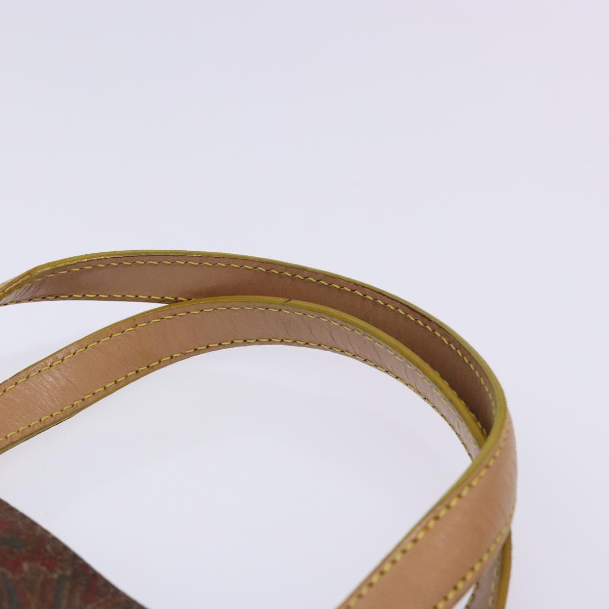 ETRO Paisley Tote Bag PVC Brown Gold Auth am8891
