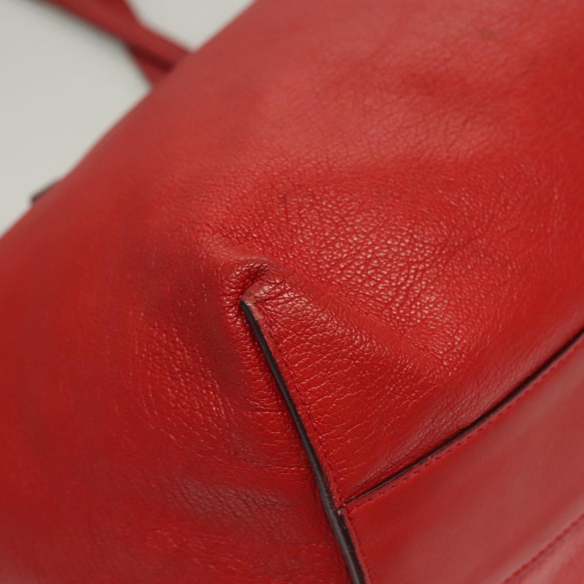Chloe Dylan Tote Bag Leather Red Gold Auth am8898