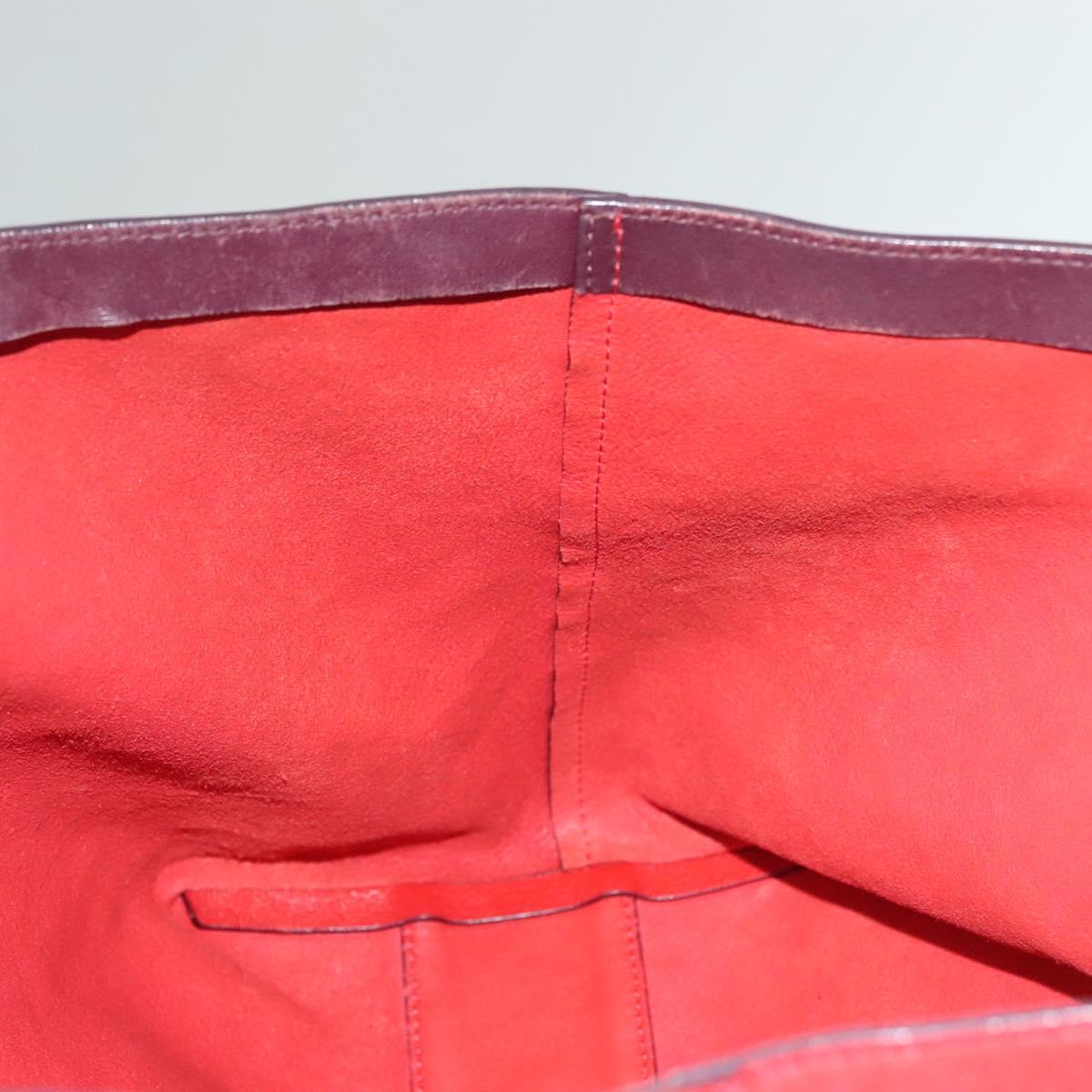 Chloe Dylan Tote Bag Leather Red Gold Auth am8898