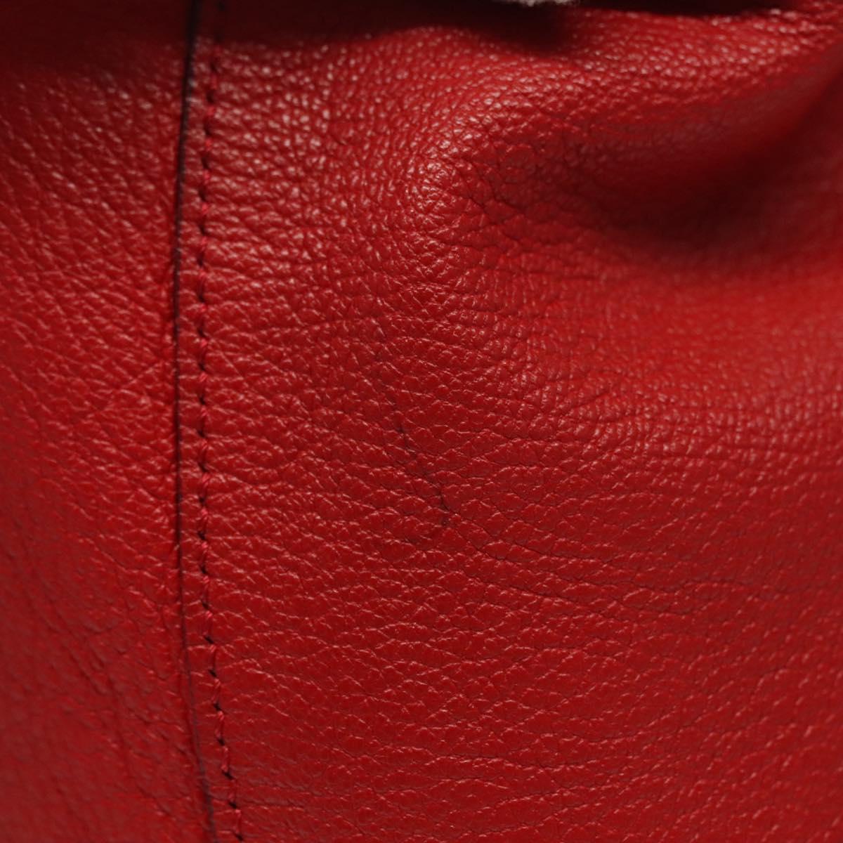 Chloe Dylan Tote Bag Leather Red Gold Auth am8898