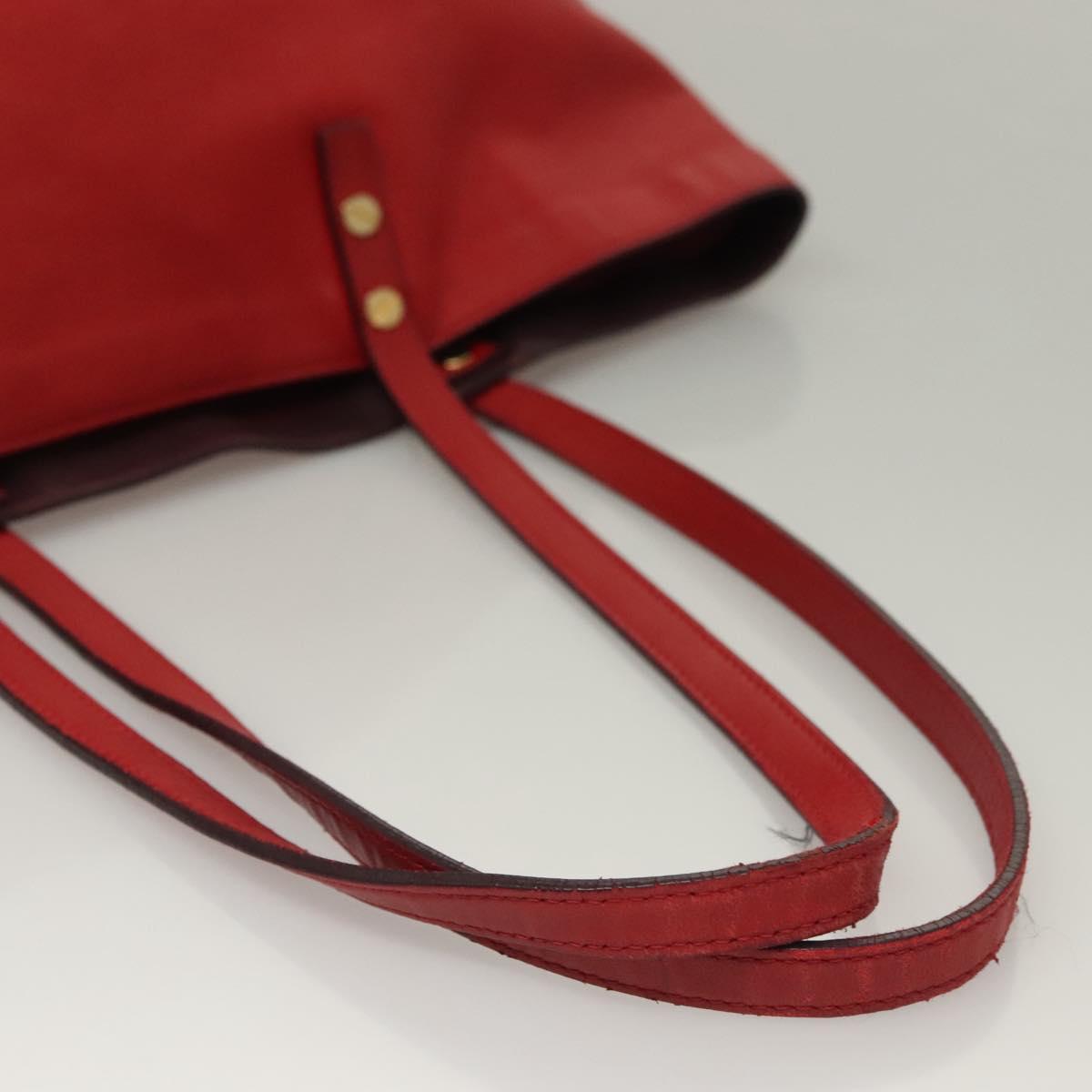 Chloe Dylan Tote Bag Leather Red Gold Auth am8898