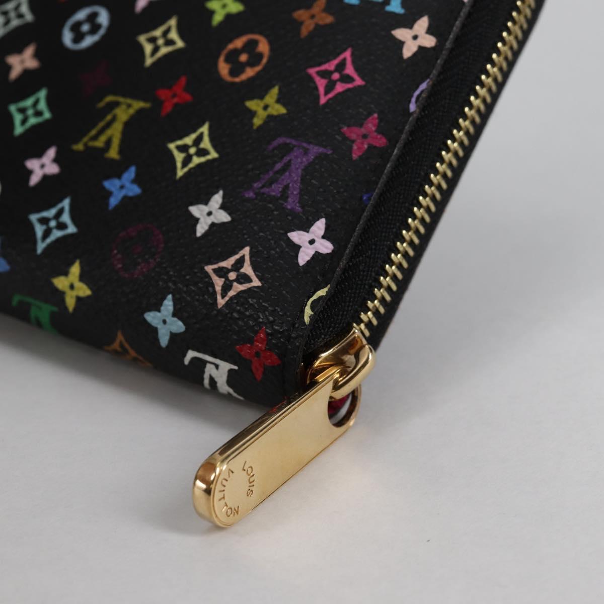 LOUIS VUITTON Monogram Multicolor Zippy Wallet Wallet Black M60243 Auth am8910V