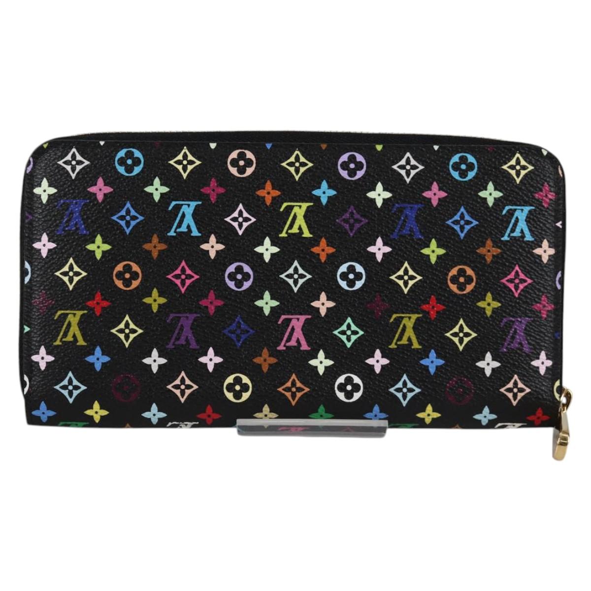 LOUIS VUITTON Monogram Multicolor Zippy Wallet Wallet Black M60243 Auth am8910V