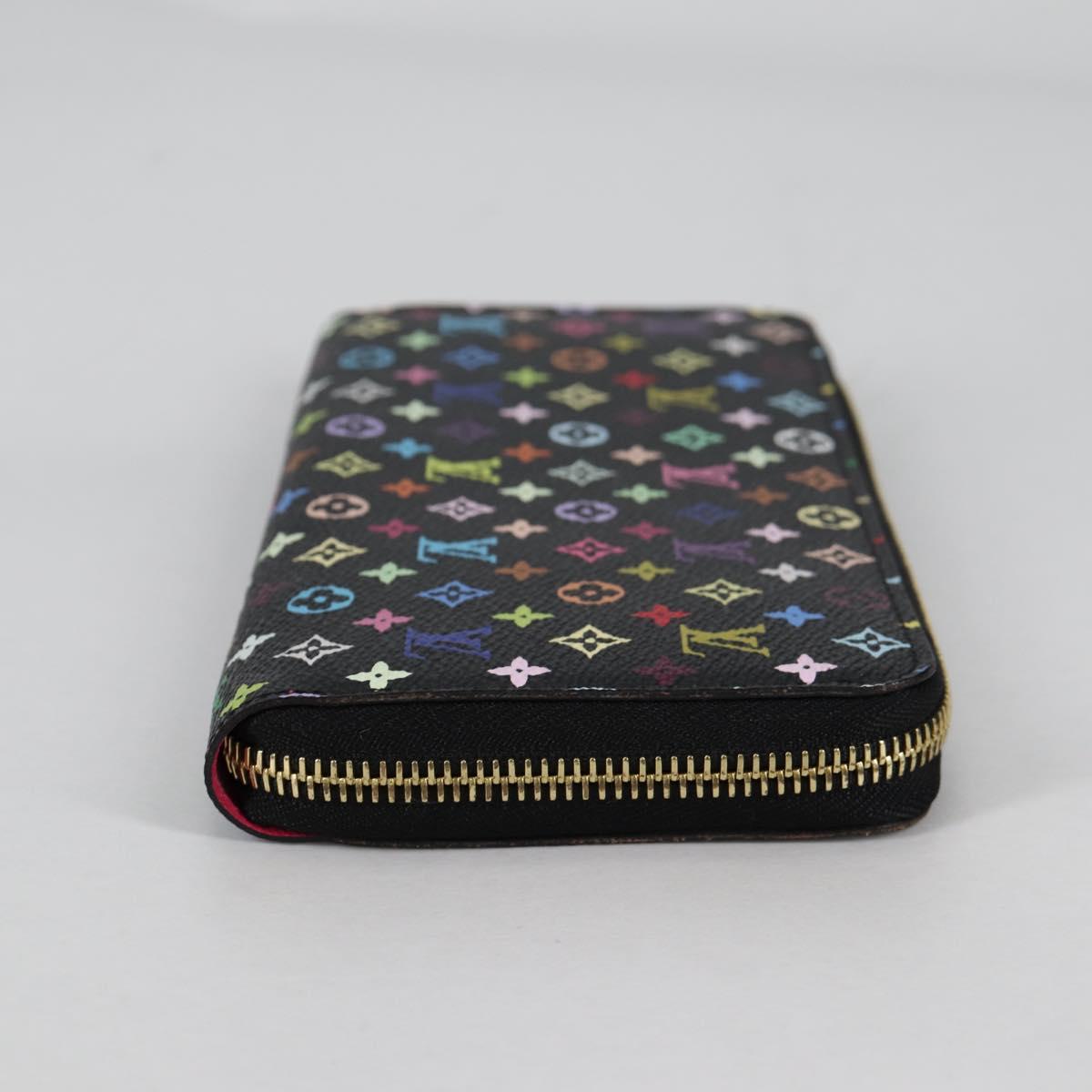 LOUIS VUITTON Monogram Multicolor Zippy Wallet Wallet Black M60243 Auth am8910V
