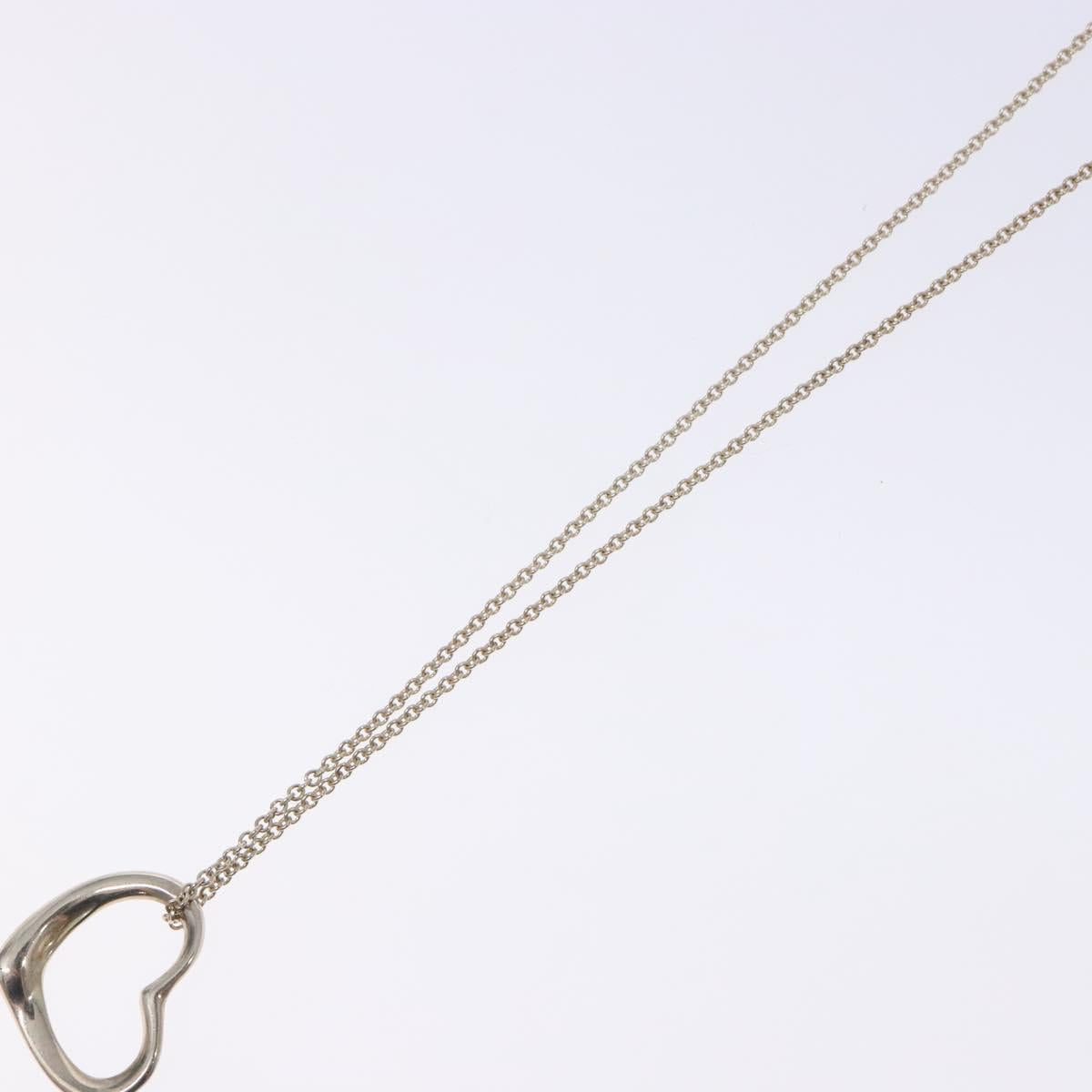 TIFFANY&Co. Open heart Necklace Ag925 Silver Auth am8914