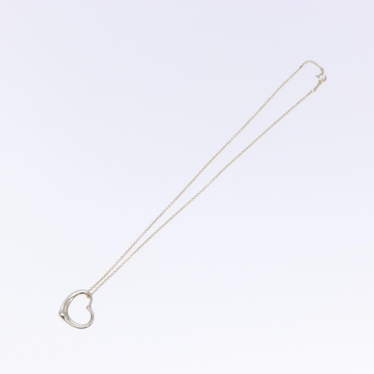TIFFANY&Co. Open Heart Necklace Ag925 Silver Auth am8916