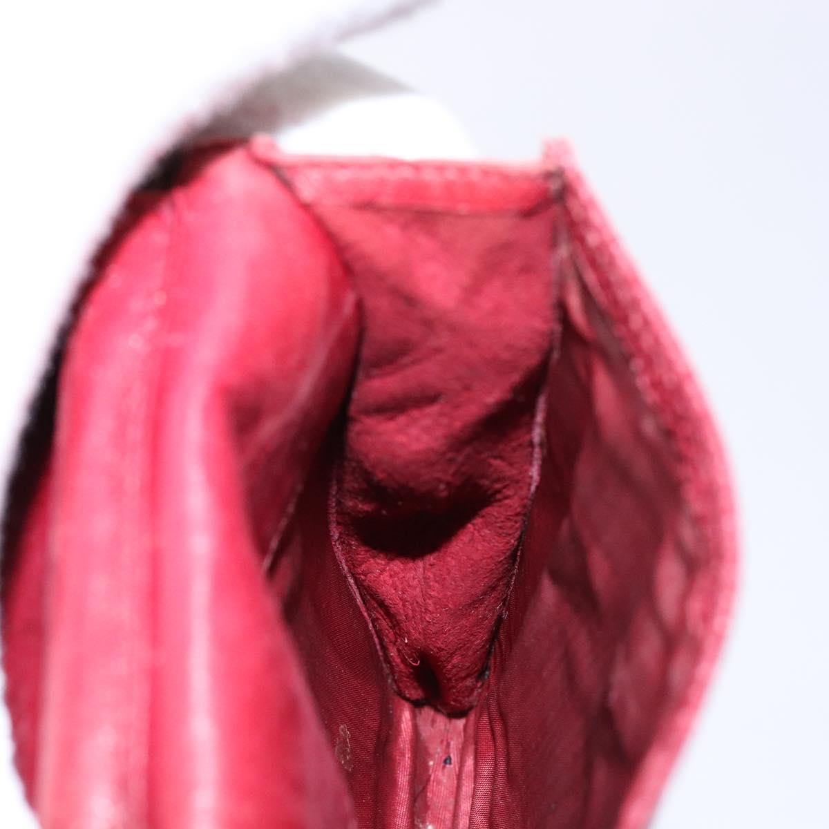 CHANEL Phone Case Caviar Skin Red Gold CC Auth am8937