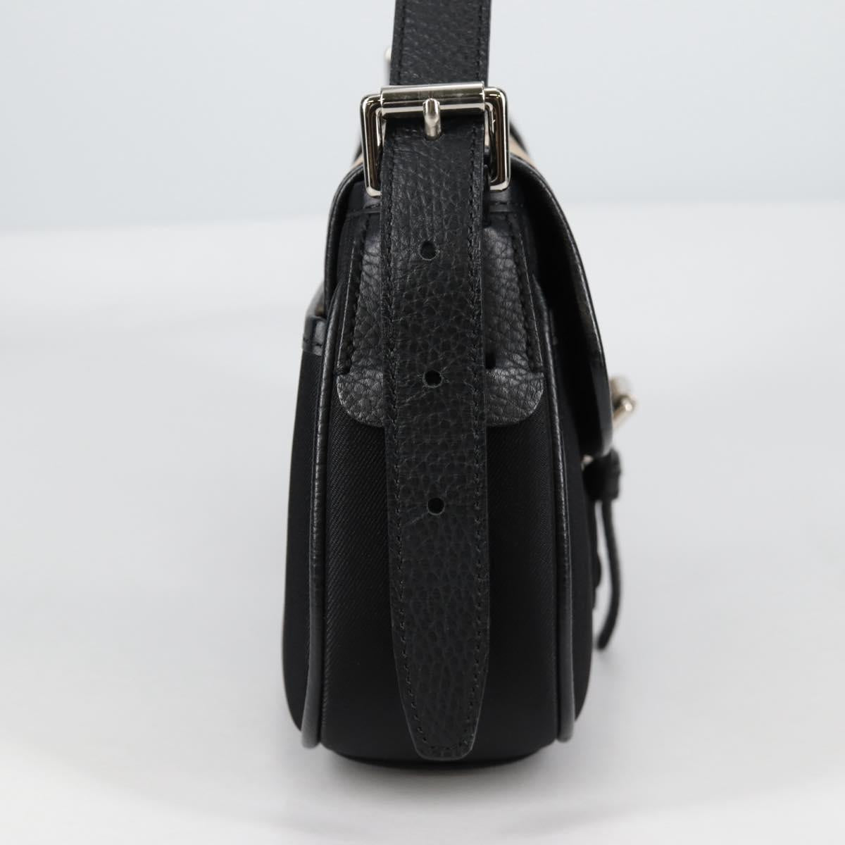 BURBERRY Nova Check Shoulder Bag Canvas Beige Silver Auth am8941V