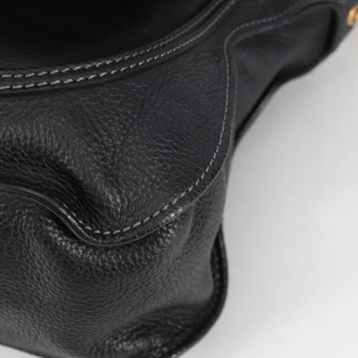 Chloe Mercy Hand Bag Leather 2way Black Gold Auth am8946V