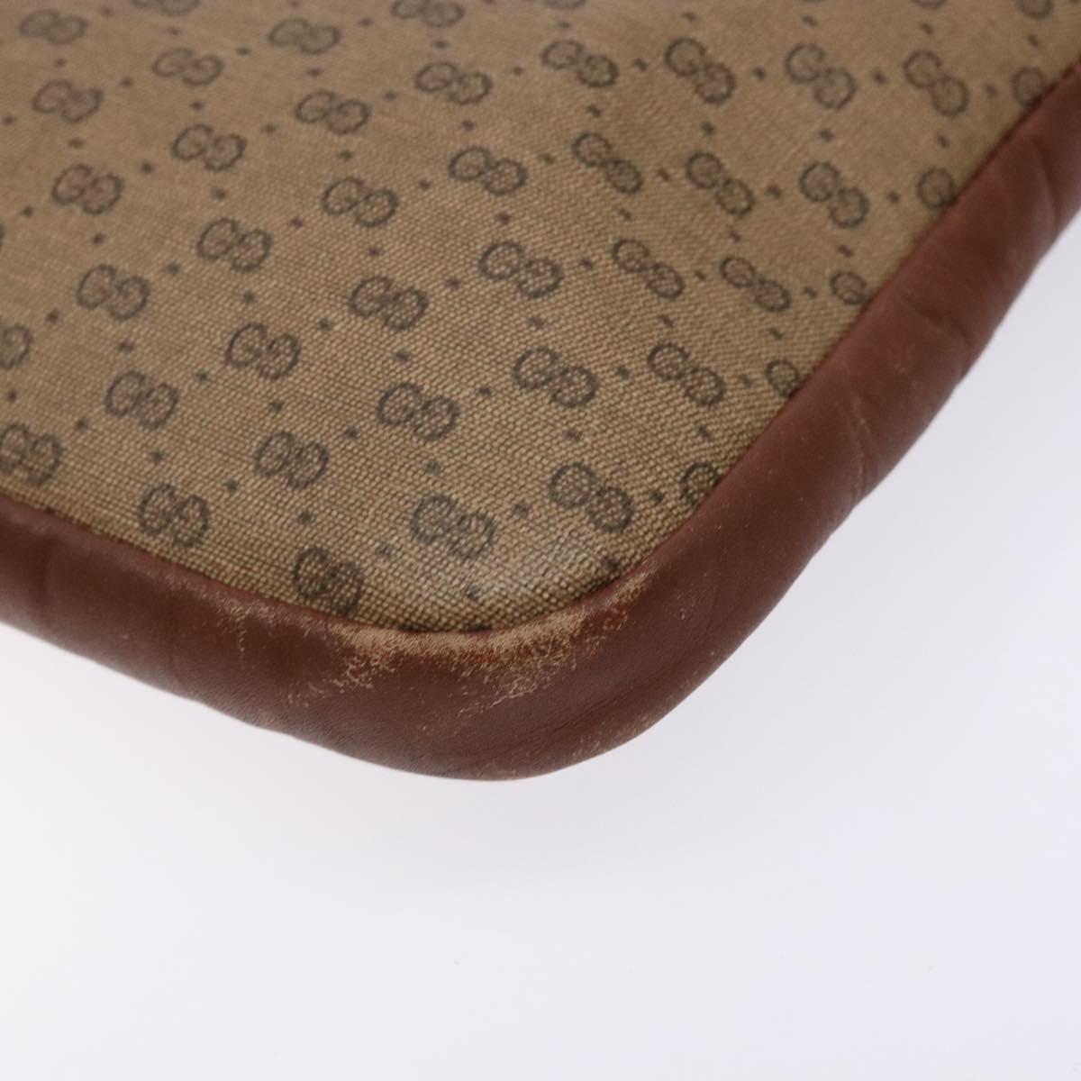 GUCCI Micro GG Supreme Clutch Bag PVC Beige Gold 004 92 0142 Auth am8953