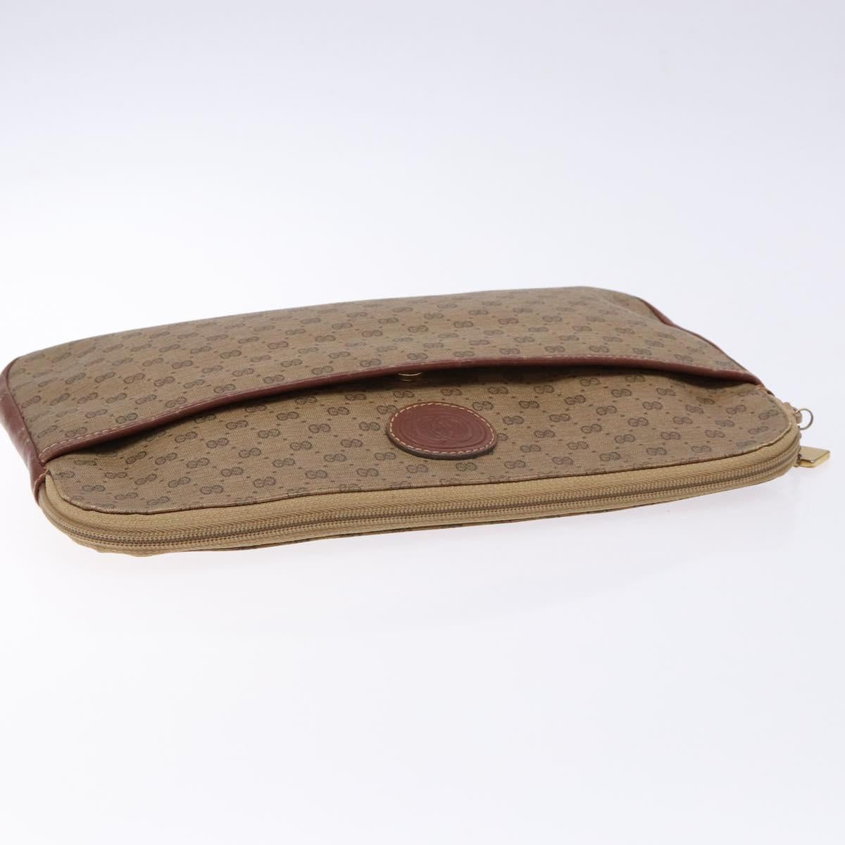 GUCCI Micro GG Supreme Clutch Bag PVC Beige Gold 004 92 0142 Auth am8953