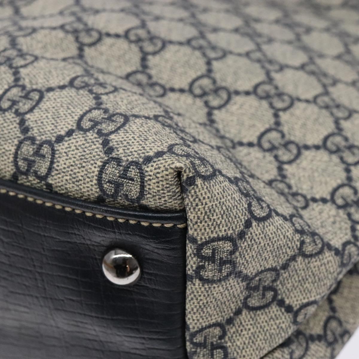 GUCCI GG Supreme Tote Bag PVC Navy Silver 131220 Auth am8978
