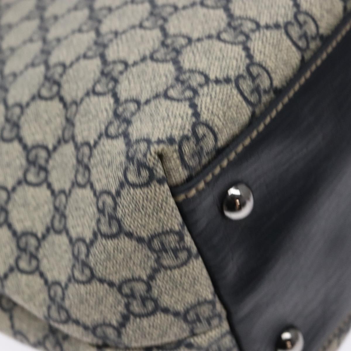 GUCCI GG Supreme Tote Bag PVC Navy Silver 131220 Auth am8978