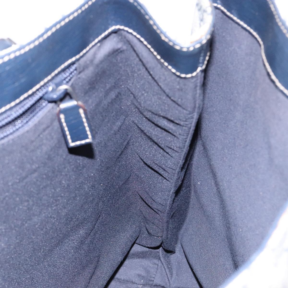 GUCCI GG Supreme Tote Bag PVC Navy Silver 131220 Auth am8978