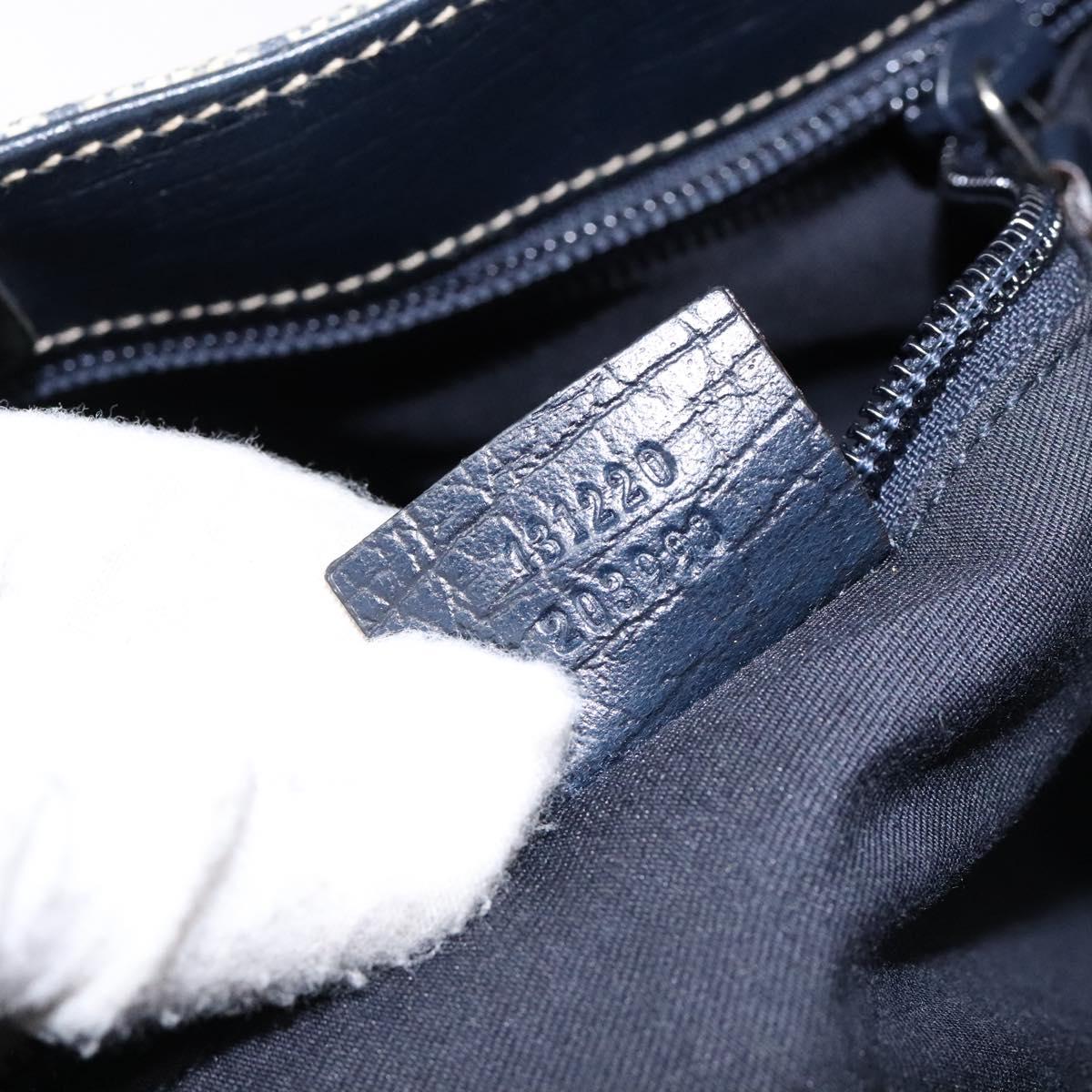 GUCCI GG Supreme Tote Bag PVC Navy Silver 131220 Auth am8978