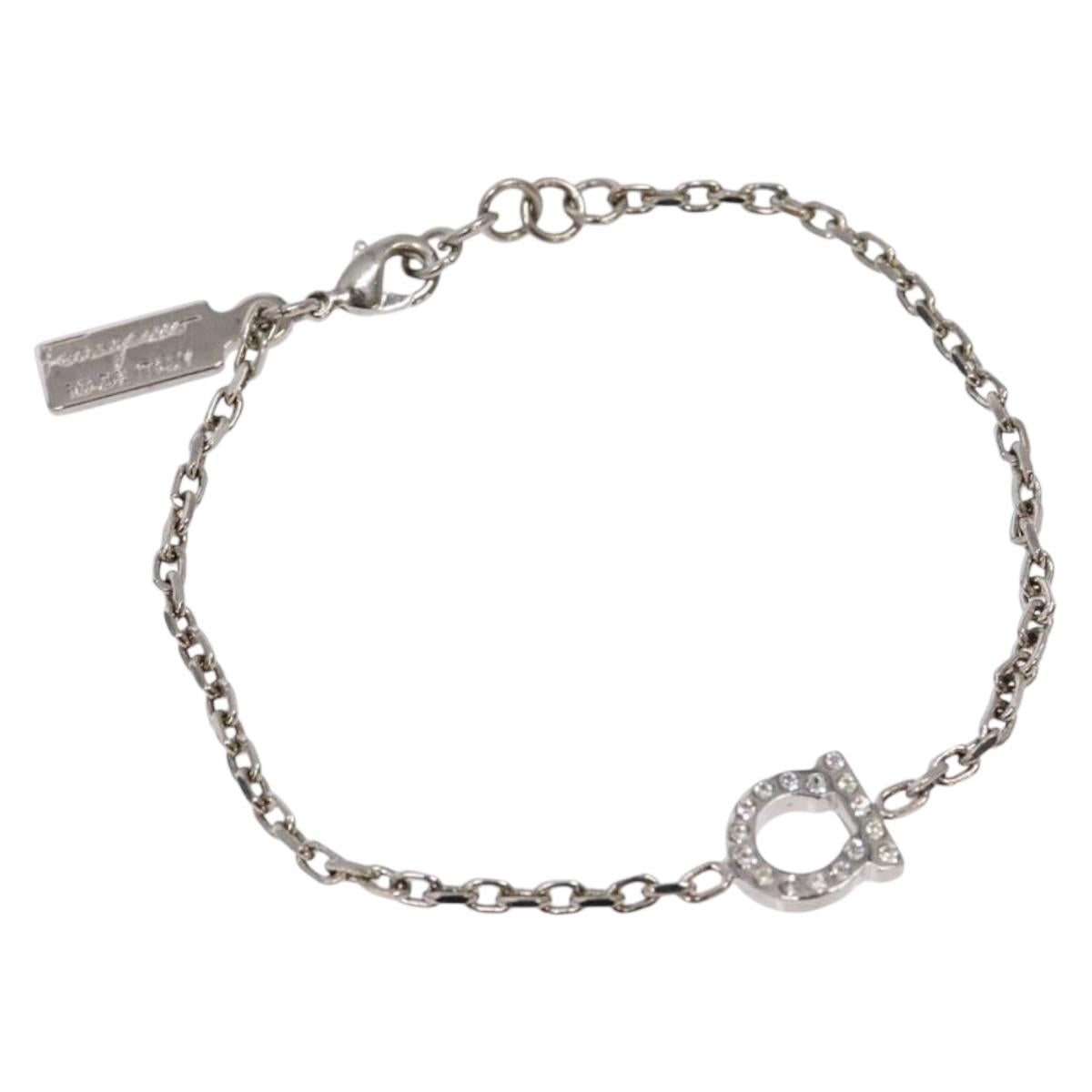 Salvatore Ferragamo Gancini Bracelet metal Silver Auth am8980