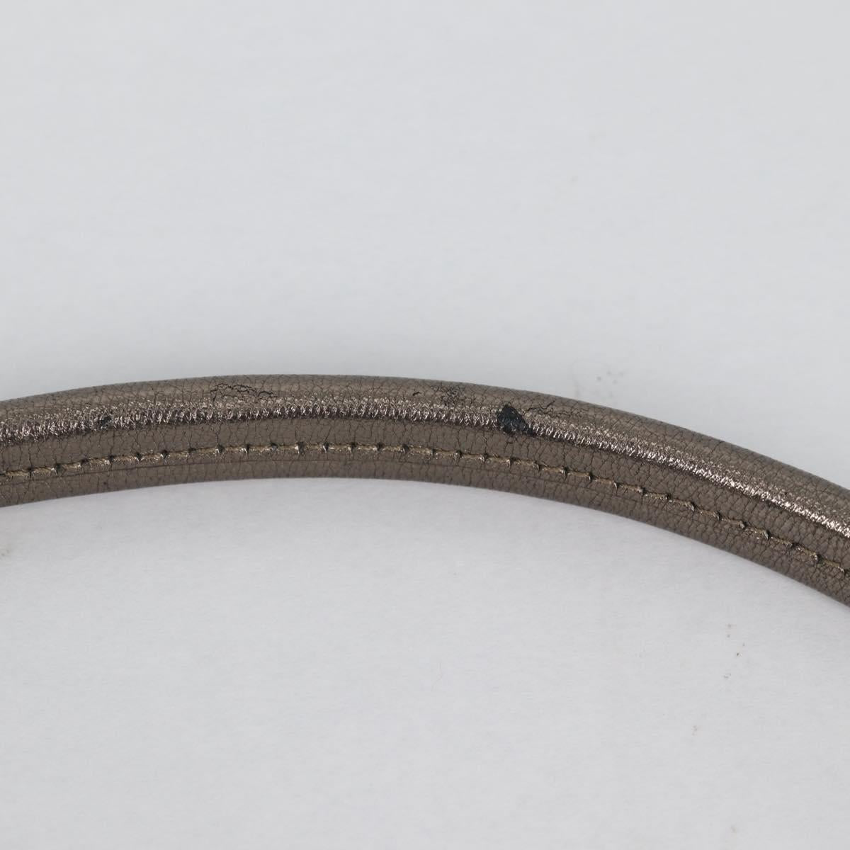 Salvatore Ferragamo Vala Shoulder Bag Leather Silver Auth am8982V