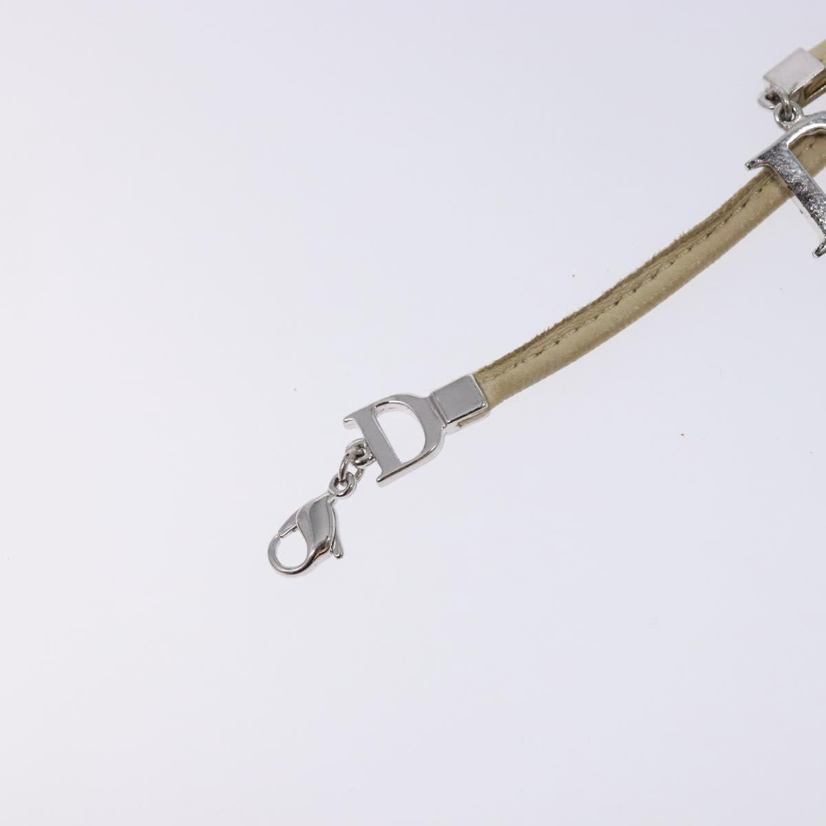 Christian Dior Bracelet Leather Beige Auth am8986