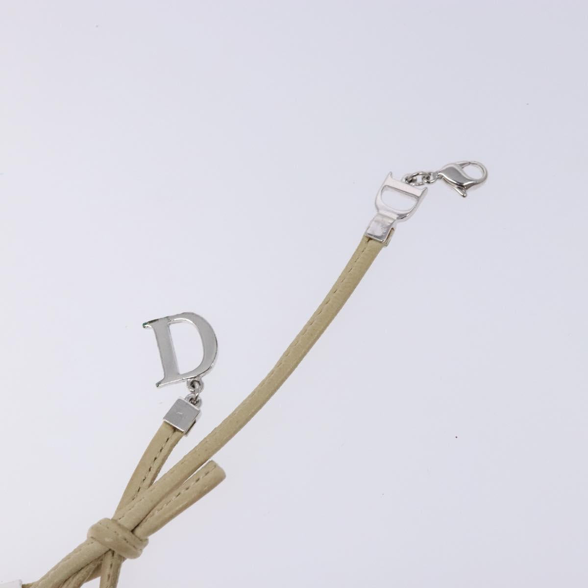 Christian Dior Bracelet Leather Beige Auth am8986