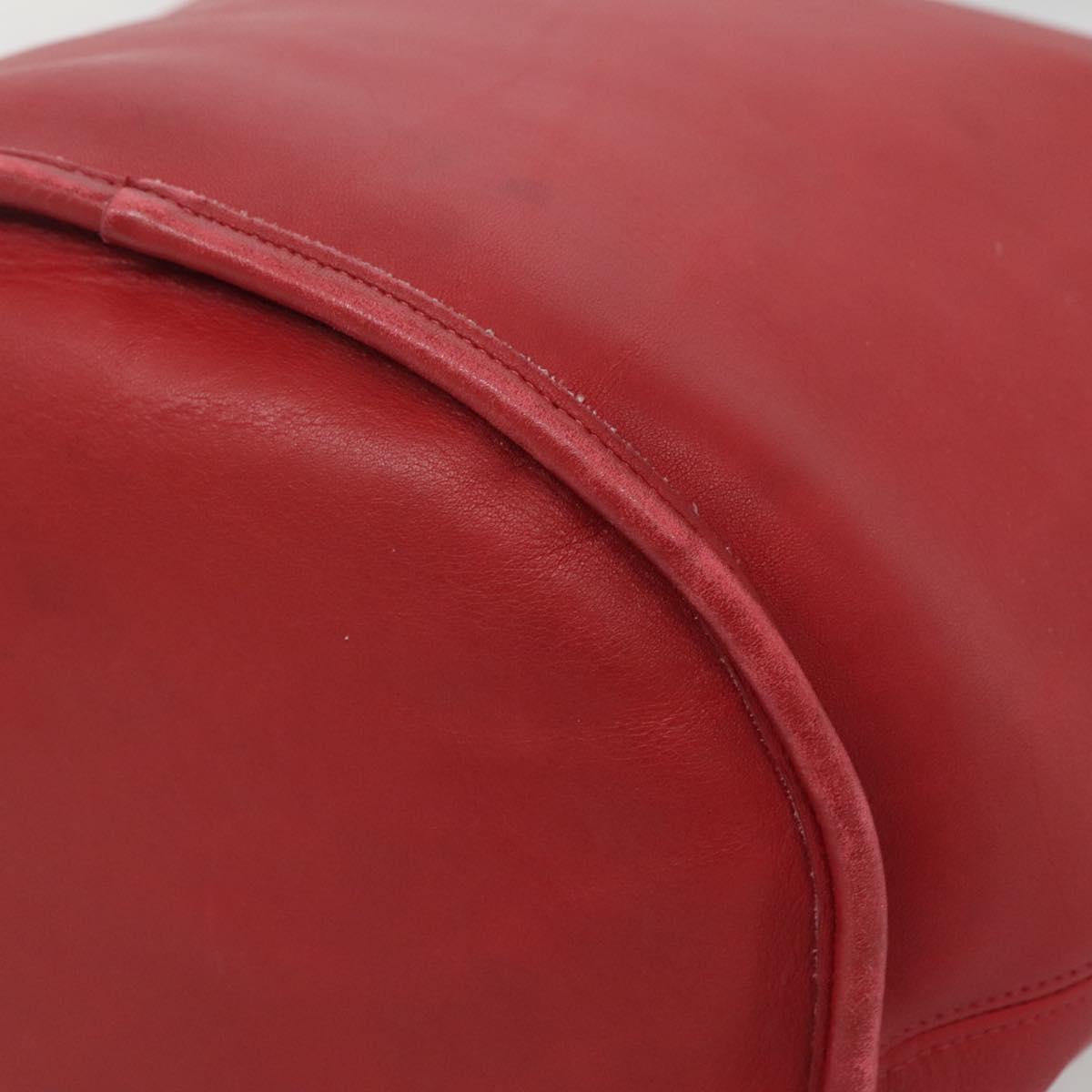 Coach Shoulder Bag Leather Red Gold Auth am8994