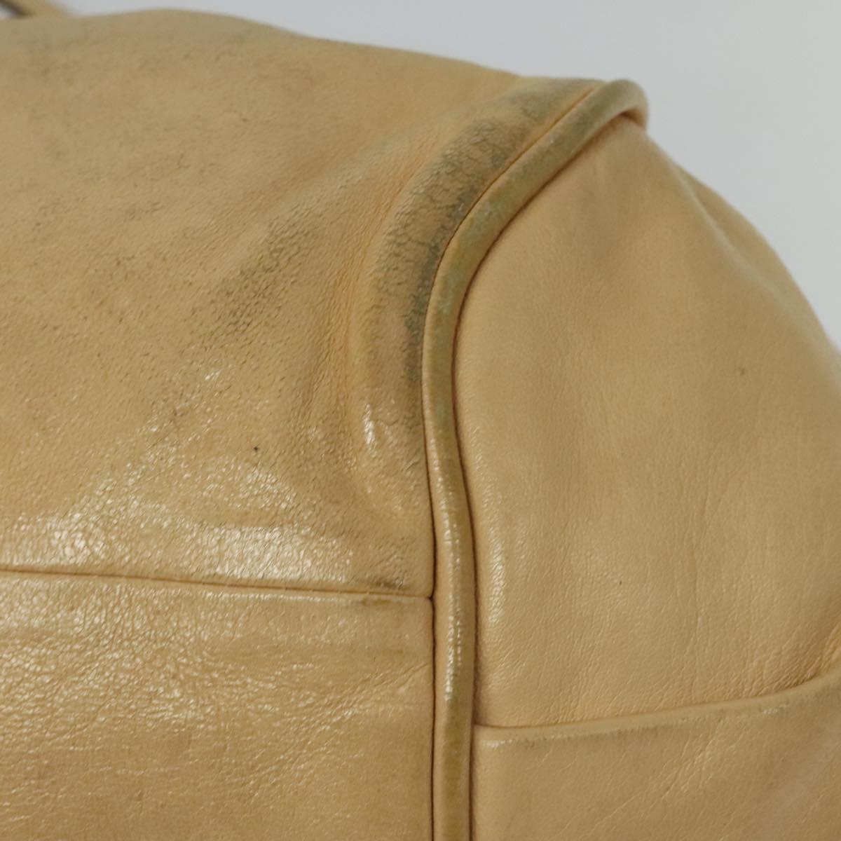 Chloe Etel Hand Bag Leather 2way Beige Gold Auth am9018