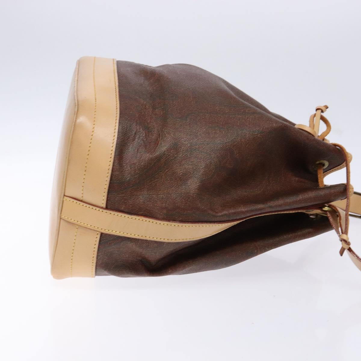 ETRO Paisley Shoulder Bag PVC Brown Gold Auth am9020