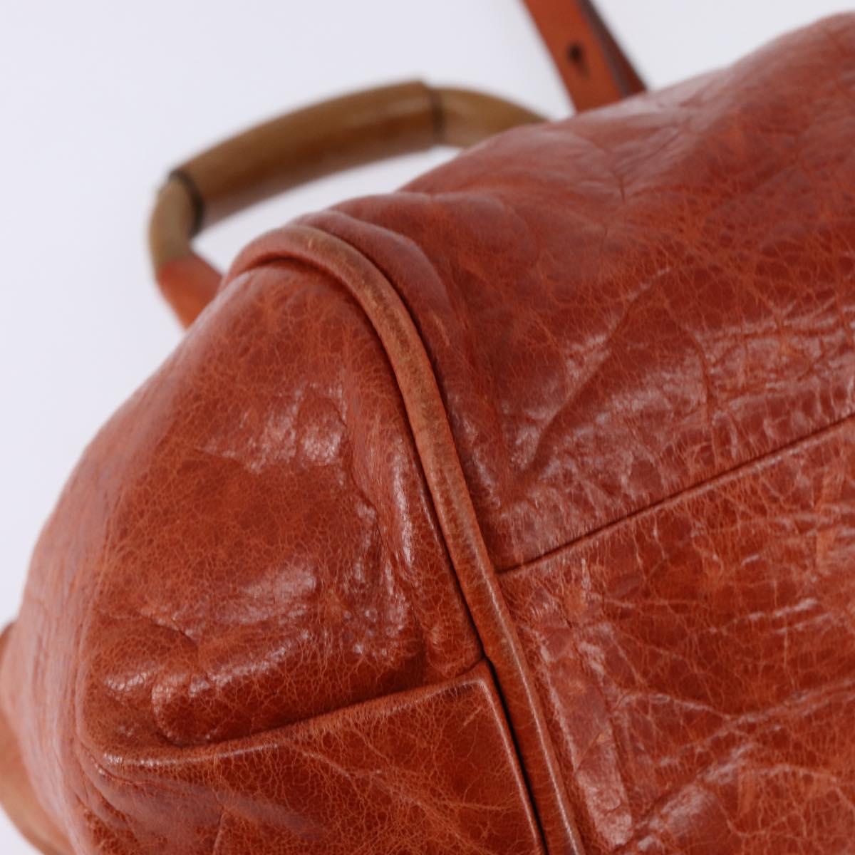 Chloe Etel Hand Bag Leather 2way Orange Gold Auth am9029