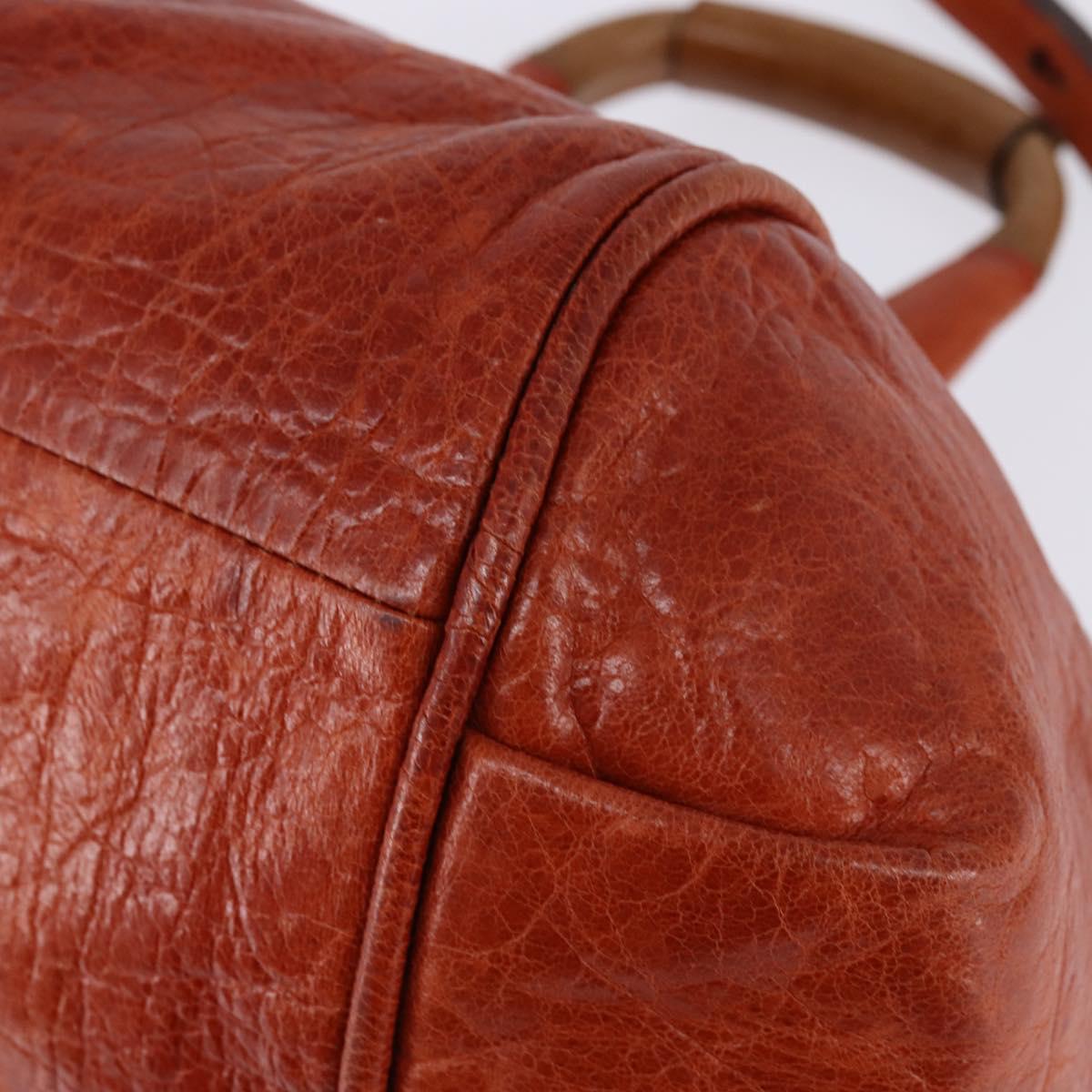 Chloe Etel Hand Bag Leather 2way Orange Gold Auth am9029